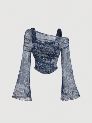 Paisley Bell-Sleeve Top