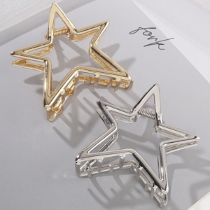 Pinza de pelo de metal en forma de estrella