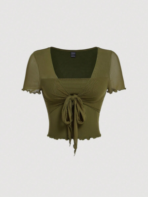 Green Lettuce-Trim Tee