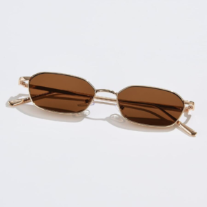 Gafas café con montura metálica